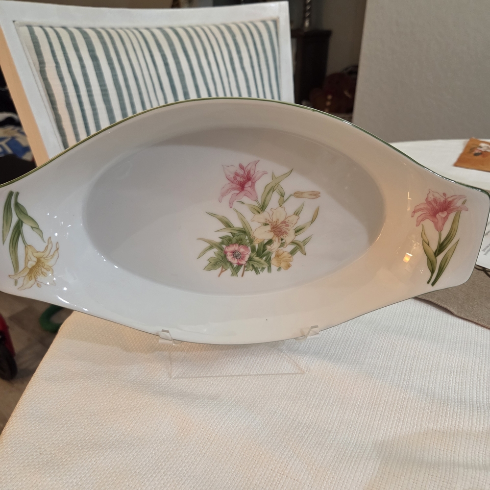 Stafford White Floral Serving Dish